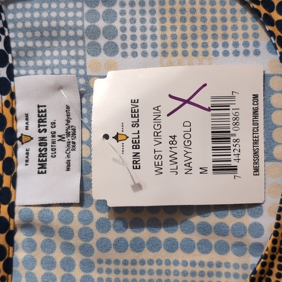 WVU collegiate bell sleeve blouse women's medium NWT - Picture 5 of 9